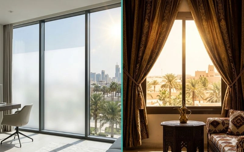Smart Film vs Curtains in Saudi Arabia