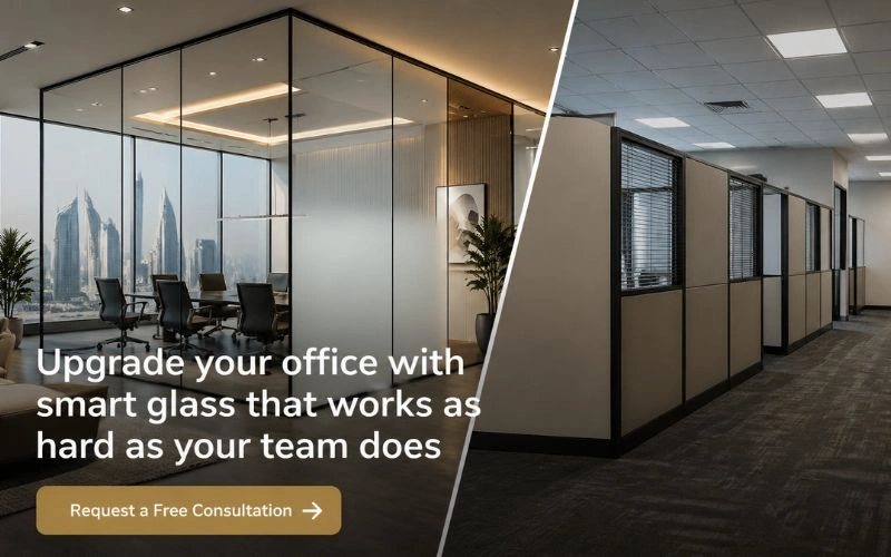 smart glass office partitions KSA